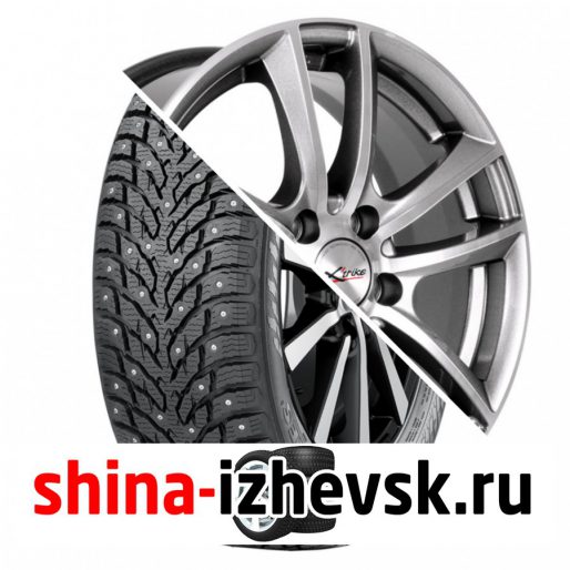 Колесо в сборе Nokian Hakkapeliitta 9 205/65 R16 T 95 + X-trike X116 6.5xR16 5×112 ET45 DIA57.1 Темно-серебристый с полированной лицевой частью в Ижевске
